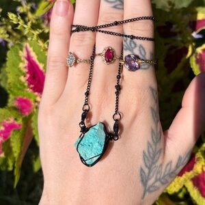 Chrysocolla interchangeable necklace